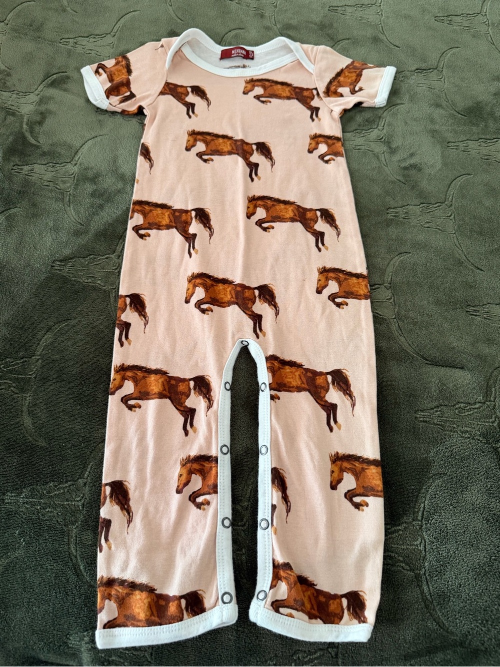 Milkbarn Horse Print Kids One-Piece Romper
